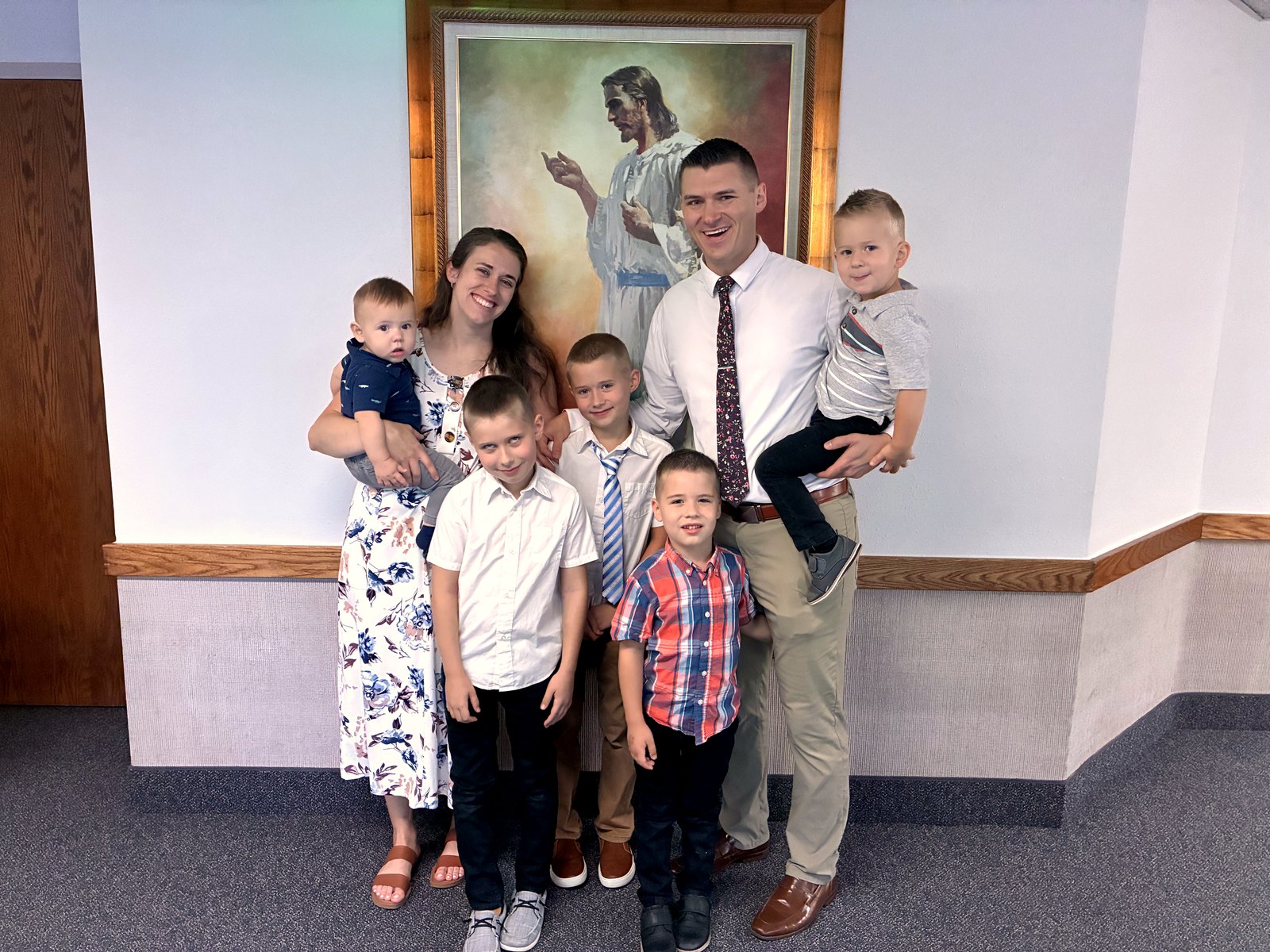 The Five Lantern Press family — mom, dad, and five boys