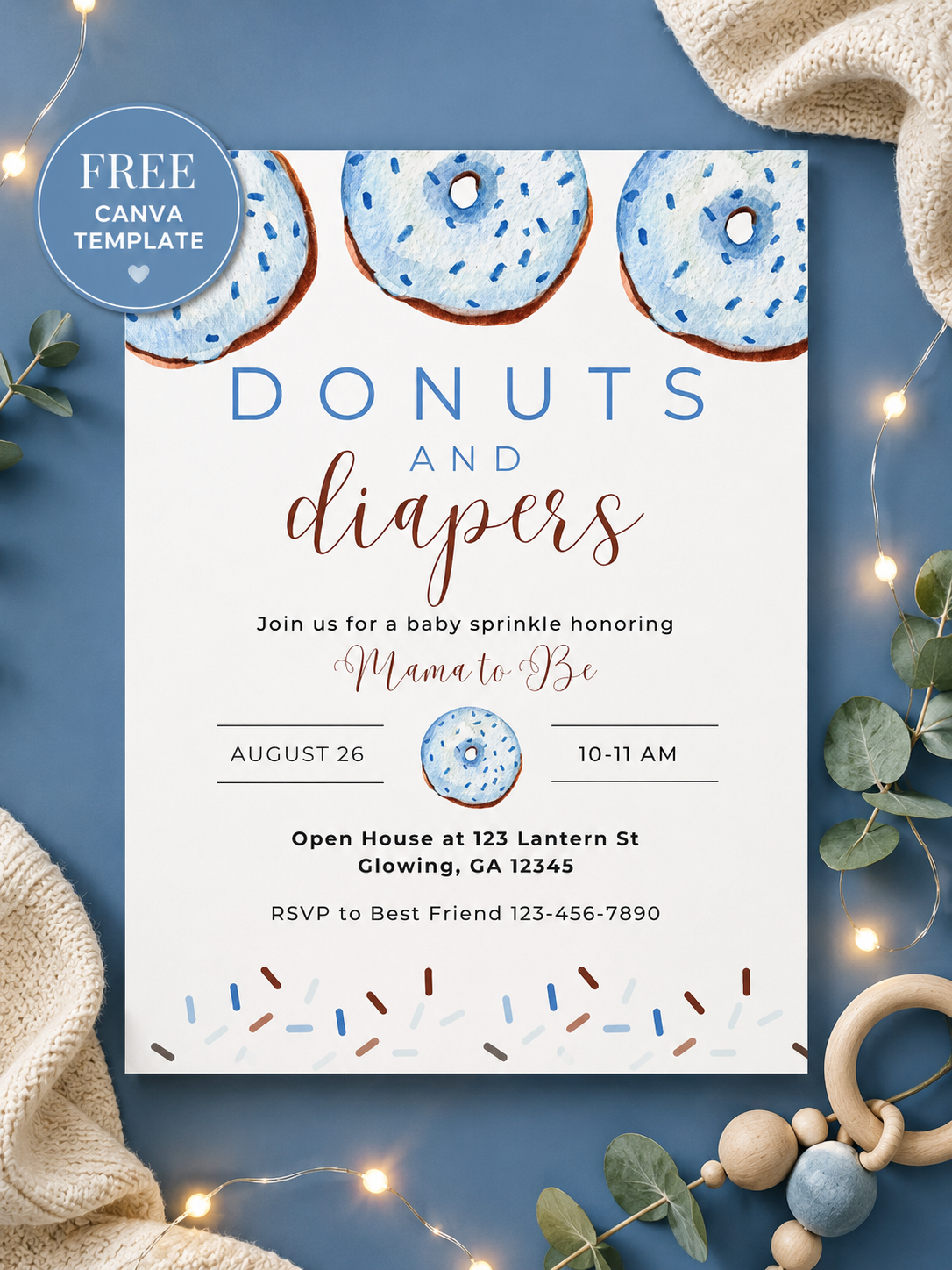 Baby shower invitation preview